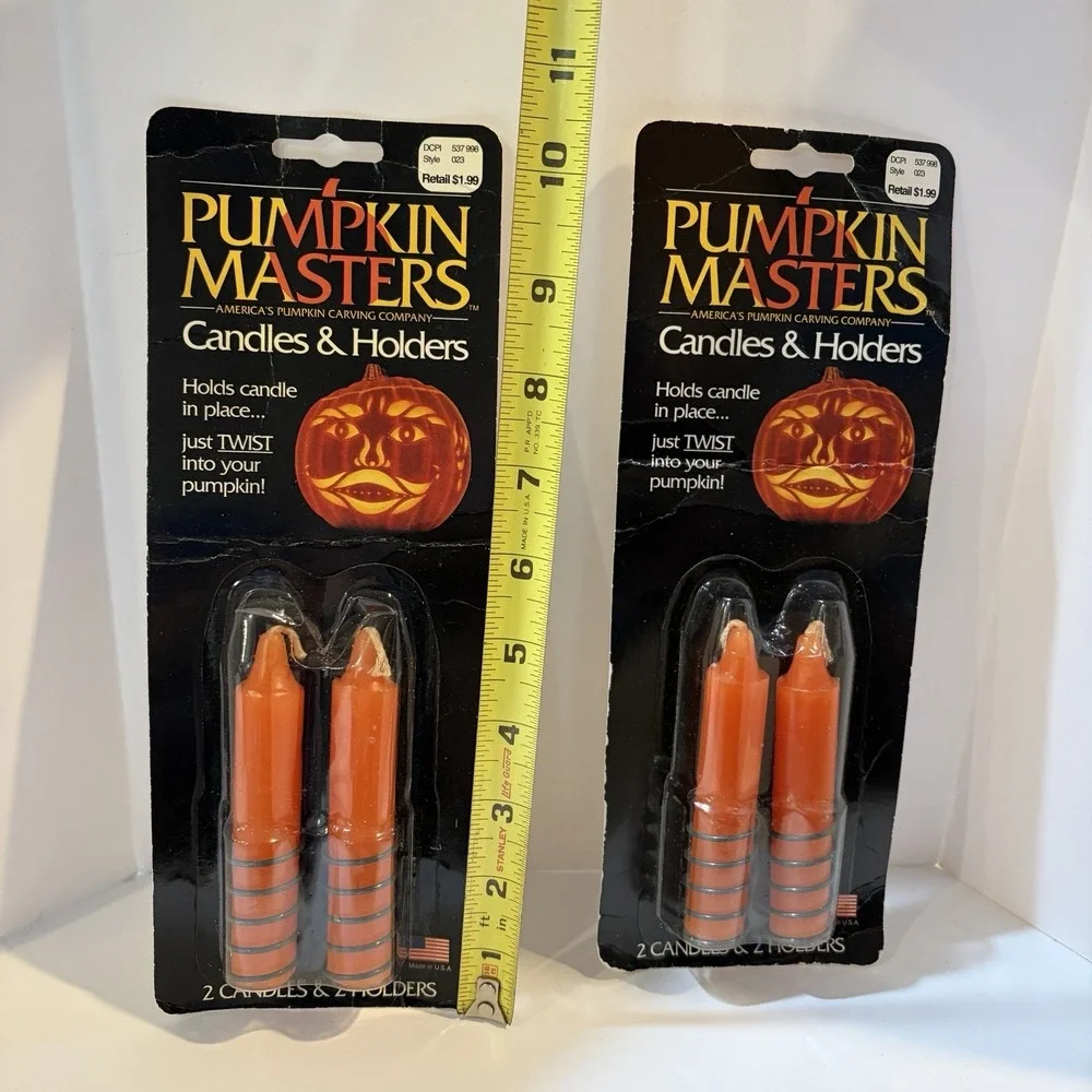 VTG Halloween Candles Ghost Black Cat Pumpkin Candle